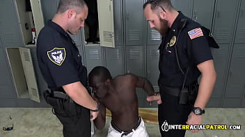 Black Muscled Dude Pounds Versatile Cop In The Lockers