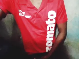 Zomato Delivery Boy Mustravetion In Shower Water free video